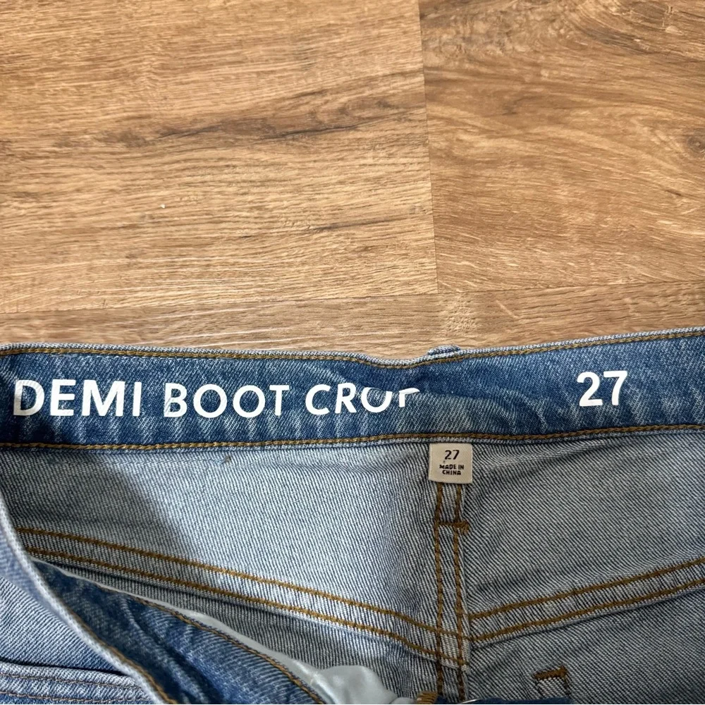 J Crew Demi Billie Boot Crop Jean in Blue Lagoon Sz 27 Spring Flare - Picture 5 of 7